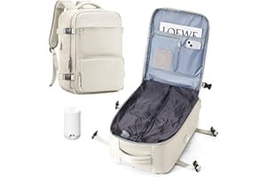 WASSDINS Sac à Dos Sous Vide Avec Pompe, Voyage Cabine Avion Ryanair Cabine 40x20x25, Sac à dos Compression Sous Vide Poche Antivol, Porte Gourde, Femme & Homme