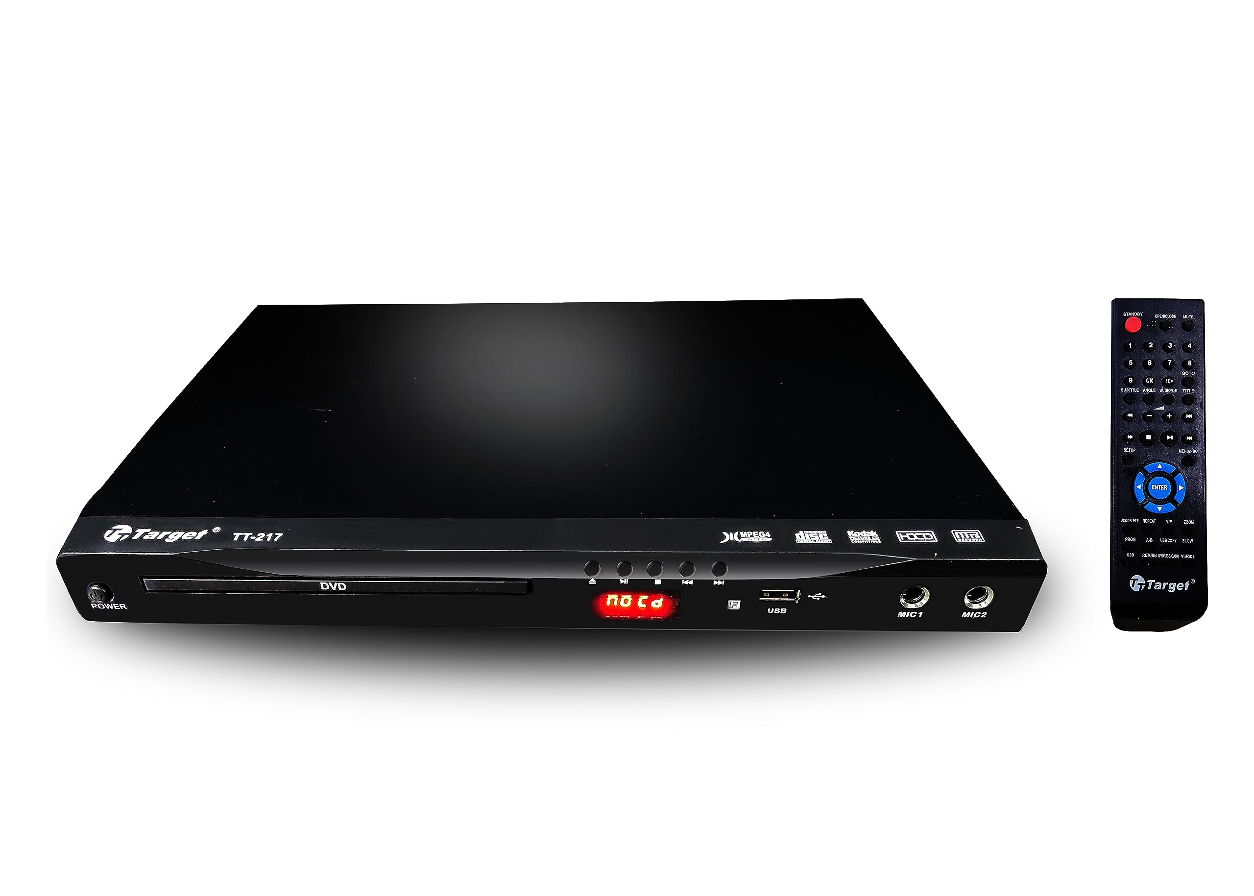 Target TT- DVD 217 MPEG4 Technology 5.1 Channel DVD Player 100 watts with Built-in Speaker, MIC, CD Ripping, LED Display, Hi Fi Amplifier USB, SD/MMC & Remote