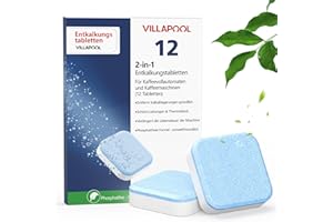 VILLAPOOL 12 Stück Entkalkungstabletten für JURA, 2-Phasen-Entkalkungstabletten kompatibel mit Jura Kaffeevollautomat