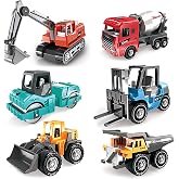 Construction Vehicles, 6 Pieces Vehicles Construction Toy | Mini Car Toy, Construction Vehicle Excavator Toy for Boy and Girl