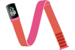 Chinber Nylon Sport Ankle/Arm Band Compatible with Fitbit Charge 6/5 Bands,Elastic Nylon Braided Arm Strap for Women Men