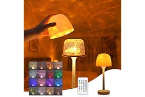 ‎UMIKK Umikk Lumena Lamp,Ocean Lamp Wasserwellenlampe, 16 Farben Drehbare Nachtlicht, Dimmbar Sternenhimmel Projektor mit Lampenschirm Fernbedienung,Wiederaufladbar Leselampe für Zimmer Deko