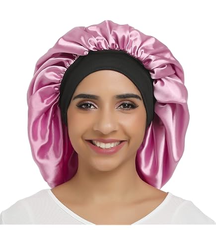 Bonnets De Nuit En Satin - Lot De 2, Extra Longs, Avec élastiques Réglables - Pour Cheveux Bouclés Et Lisses - 6