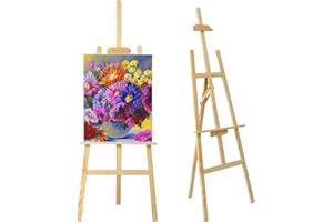 ‎MORNON MorNon Staffelei aus Holz Groß Atelierstaffelei Verstellbare Standstaffelei Feldstaffelei Holzstaffelei Leinwand Ständer für Kinder und Erwachsene