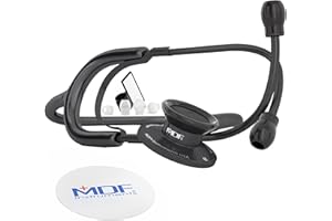 MDF Instruments, Dual Head Lightweight Stethoscope, All Black,MDF747BO