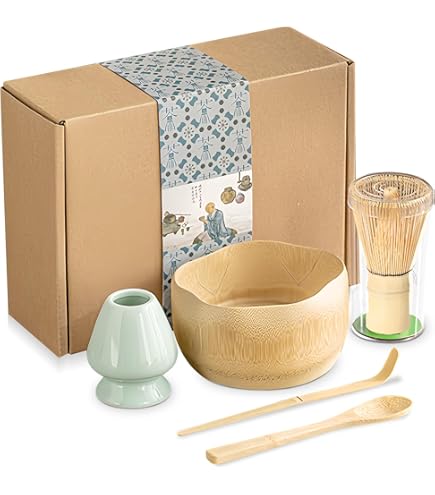 O OLAX Matcha Kit 7 Pièces, Fouets À Matcha, Pour Bol Matcha, Support Chasen Et Cuillère Matcha, Accessoires Matcha Pour La Cérémonie Du Thé, Idéal Pour La Maison, Le Bureau Et Comme