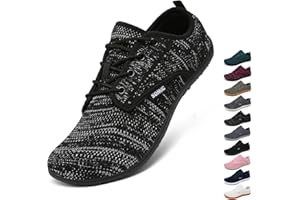 GEWEO Barfußschuhe Breite Herren Damen Minimalistische Traillaufschuhe Fitnessschuhe Laufschuhe Atmungsaktiv rutschfest Weich Leicht Sneaker Schuhe Casual Zehenschuhe Zero Drop Solhe 38-47 EU