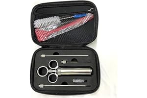 Stgbcst 304 Edelstahl-Gewürzspritze,Bratenspritze Set,BBQ Bratenspritze Pökelspritze Marinierspritze mit 3 Nadeln, 60 ml Gewürzspritze für Rind für Gewürzspritze Küchenhelfer (Satz 3)