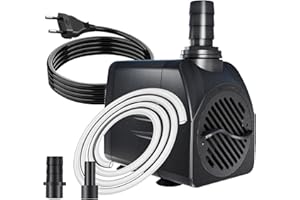 Knifel Springbrunnenpumpe 16W 800L/H Schutz vor überhitzung Funktion Ultra Leise Teichpumpe Wasserpumpen Mit 1,8m Kabel für Brunnen, Hydroponik-Systeme.Pompe submersible pour aquarium