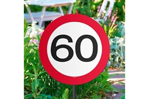 FOLAT Cartello per esterni con segnale stradale 60 anni