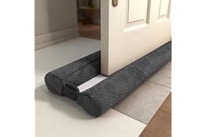 OUTTDID Under Door Draft Stopper Door, Draught Stoppers Sweep Weather Stripping, Double-Sided Windproof Seal Noise Blocker Window Breeze Blocker, Adjustable 76 to 91cm Gap Filler, Grey