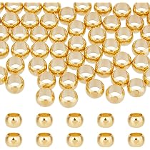 Nbeads 10 Perline Tonde In Ottone Con Zirconi Cubici 8mm - Foro 2mm Per Creazione Gioielli Fai Da Te