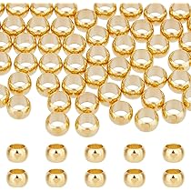 Nbeads 10 Perline Tonde In Ottone Con Zirconi Cubici 8mm - Foro 2mm Per Creazione Gioielli Fai Da Te