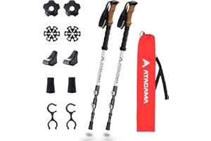 ATACAMA Nordic Walking Poles Women's and Men's Hiking Poles Foldable & Hiking Poles Telescopic Made of Carbon – Walking Poles – Trekking Poles – Ultra Light Hiking Poles with Many Accessories