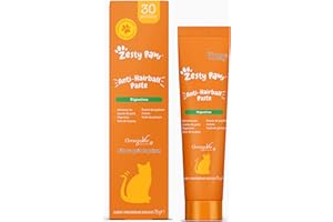 Pâte Anti-Boules de Poils pour Chat Zesty Paws | Minimise Les Boules de Poils | Digestion | Santé de la Peau et du Pelage | Huile de Poisson | OmegaVie | Inuline | Saveur de Poisson véritable | 75 g