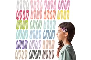 Bighan 80 Barrettes à Cheveux pour Fille, 5 cm Pince Cheveux en Métal pour Enfants/Ados/Femmes, Accessoires Cheveux Mignons (20 Couleurs - Uni)