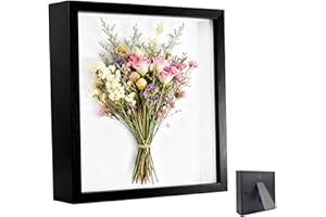 HUAMIRRA Bilderrahmen zum Befüllen, Tiefer Bilderrahmen zum Befüllen 30 x 30 cm, mit Transparente Acrylplatte, 3D Objektrahmen Tiefer 3cm, Tiefer Rahmen Hölzern, für Hochzeitsgeschenk, Schwarz