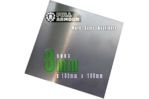 FULL ARMOUR Plaque en aluminium - 8mm 100mm x 100mm (10cm x 10cm)