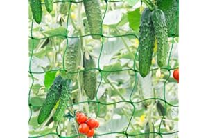 Mocraft 3,5 x 2m Premium Ranknetz Verdickung Pflanzennetz mit großer Maschenweite und 10 STK Pflanzenclips,Rankhilfe Netz für Kletterpflanzen Gurken,Tomaten, Gartennetz für Gewächshaus
