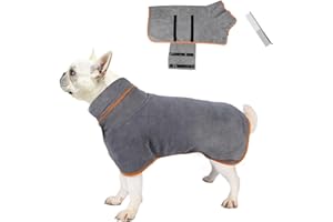 MEINRAUM Hundebademantel Mikrofaser, Extra Saugfähig Bademantel Hund, Schnell Trocknender Hunde Badetuch mit Verstellbaren Trägern, Hundehandtuch Weich für Große Mittel Kleine Hunde Und Katzen (M)