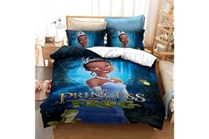 Goplnma- Princess Bettwäsche, ELSA Bettwäsche 3D-Druck, Rapunzel Kinder Bettwäsche, Snow White Bettbezug Cinderella, Mikrofaser,mit Kissenbezug (135x200cm,9)