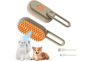 CUSKEDYE Cepillo de vapor para gatos para desprenderse, cuidado de nubes, cepillo para gatos con autolimpieza a vapor, peine de pelo largo y corto de gatos y perros