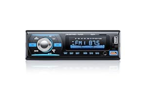 RDS Autoradio Bluetooth 5.0 Vivavoce, Chismos FM/AM Bluetooth Autoradio con telecomando, Supporto due USB/AUX in/SD/TF/WMA/WAV/MP3 Player, 1 DIN Stereo Radio 4x65W Supporto iOS Android