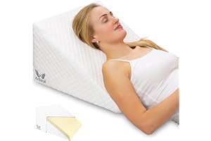 AviiatoR® Orthopaedic Bed Wedge Support Pillow Memory Foam - For Acid Reflux, GERD, Reduce Back Pain, Snoring And Breathing Problems - Great For Sleeping, Reading, Rest Elevation -Washable Cover