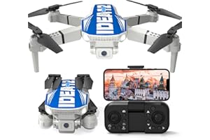 LE-IDEA Drone avec Caméra 1080P, IDEA12 Mini Drone pour Débutants, Caméra à 90°, Positionnement Optique par Flux, Mode sans Tête, Drones Pliable pour Adultes, Quadricoptère RC, Bleu