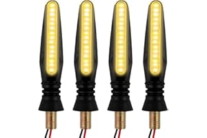 GBULTR 4PCS Motorcycle LED Turn Signal Lights Universal Amber Flowing Indicators for Motorbike Scooter Quad Off Road & Cruiser - 12V LED Bulbs with Waterproof Design Brake Lights