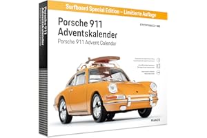 ‎FRANZIS FRANZIS 67299 - Porsche 911 Sonderedition Surfbrett Adventskalender - Modellbausatz im Maßstab 1:43, inkl. Soundmodul und 52-seitigem Begleitbuch