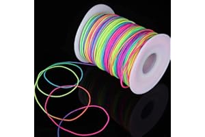 BEDECO Gummiband für Armbänder, Elastisches Nylonschnur Gummibänder Nylonfaden Bunt Reißfest Schmuckband Regenbogen Faden Elastisch Schmuckfaden Gummifaden Perlenband Basteln (1mm 100m)