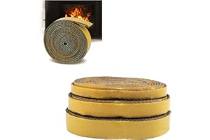 PUASOK Guarnizione stufa a legna,Corda ermetico autoadesivo per stufa,Guarnizione Stufa a Pellet resistente al caloreper Stufa, Caminetti, Porta del Forno, Forni, Caldaie(3mm x 15mm x 3m)