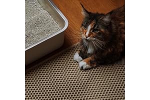 LucyBalu® LOOMAT Auffangmatte für Katzenstreu | Rutschfester Katzenklo Vorleger | Zweilagige Katzenmatte für Katzentoiletten | Katzenstreu Matte | Hygienische Katzenklo Matte | Streumatte | Sand