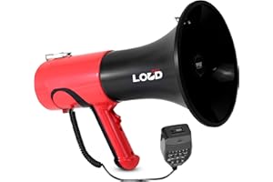 Pyle megafono, Portatil, Bocina PA, Control de Volumen Ajustable, Compatible con Bluetooth, Sirena, Alcance de 1500 Yardas