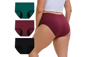 INNERSY periodiska underkläder stark blödning stora storlekar menstruation underkläder (XL-5XL) 3-pack