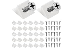 40 PCS Équerre De Fixation, Witbicg Equerre Blanche Renfort Tiroir Cale Pour Meuble Cales De Réparation De Fond De Tiroir Affaissé 90 Degrés Avec Vis - Fix Saggy Dresser Tiroir, Blanc