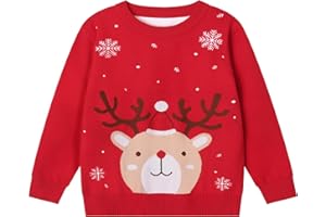 Pilipulu Jersey Navideño Niños, Suéter de Punto con Cuello Redondo para Niño y Niña, Sudaderas Navideñas para Unisex Niños 2-6 Años
