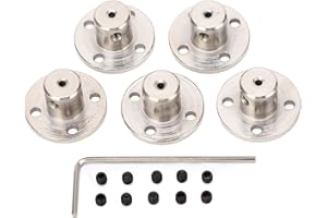 ‎OUKENS Flanschkupplungsverbinder, 5PCS Hohe Härte 45 Stahl 2mm Flanschführungswellenkupplung, Starres Führungsmodellkupplungszubehör Mit Schrauben Für DIY RC-Modellmotoren