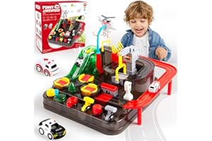 VATOS Car Race Track Toys for 3 4 5 6 7 8 Year Old Boys Girls Car Adventure Toys for Kids Intelligence Educational Puzzle Car Playsets Engineering Toy Vehicles Preschool Best Gift for Kids Age 3+
