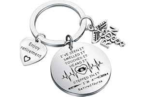 nobrand MYOSPARK Retirement Gift Nursing Keychain I 'M A Retired Nurse Keychain Enjoy Retirement Gift for Nurse RN NP LVN LPN BSN (Retired Nurse Keychain)