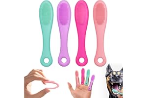 BAISHUWU Haustier Kinnbürste, 4 Stück Katzen Kinnbürste Mit Weichen Borsten, Katzenschrubber für Kinn, rutschfeste Katzenkinnbürste, Silikon Kinnbürste für katzen, katzen kinnschrubber, Für Welpen Und Katze