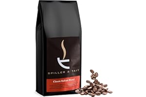 Spiller & Tait Classic Italian Blend 1kg Bag, Strong Full Bodied Coffee Beans, Premium Arabica & Robusta Beans, Espresso Blend for All Coffee Machines