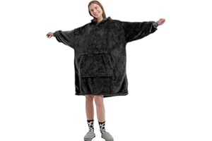 FELOVE es una Sudadera con Capucha y Mangas con un Bolsillo Grande, Que es una Manta portátil Ultra Suave y cómoda para Adultos, y Que es cálida y Tiene una Talla única.