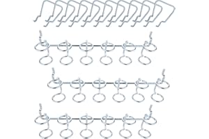 Yauhar 13Pcs Pegboard Screwdriver Pliers Holders Set Contains Double Loop Shelving Display Organizer Hooks and Multi Ring Peg Board Hanging Hook for Shop Store Supermarket