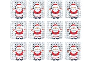 TOYMYTOY 12 Stücke Serviettenringe Weihnachts Dekorative Weihnachtsmann Serviette Schnalle Halter,Silber