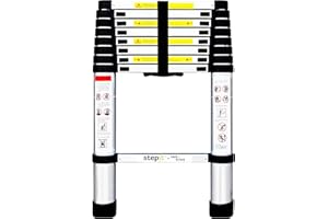 RACKIT Step iT 2.6m Aluminium Telescopic Ladder Extendable Ladder Multi-Purpose Ladder | 3 Year Warranty | Loft Ladders | 150kg Capacity EN131-6 Certified