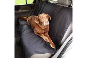 PETTOM Hundedecke Auto Rückbank, Sitzabdeckung Auto Hund mit Hundegurt Wasserdicht, Autoschondecke für Haustier Kofferraum Kratzschutz 142x119cm
