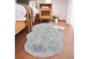 ‎GHOUSE Ghouse Home Teppich Kurzflor Teppich Flauschig Anti-Rutsch Unterseite Waschbarer Wohnzimmer Carpet Grau 60x120 cm