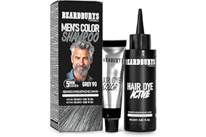 BY CAROBELS BEARDBURYS Champú de Color para Barba y Bigote Beardburys – Tinte Semipermanente para Hombre – Cubre Canas en 5 Minutos – 75 ml (Gris)